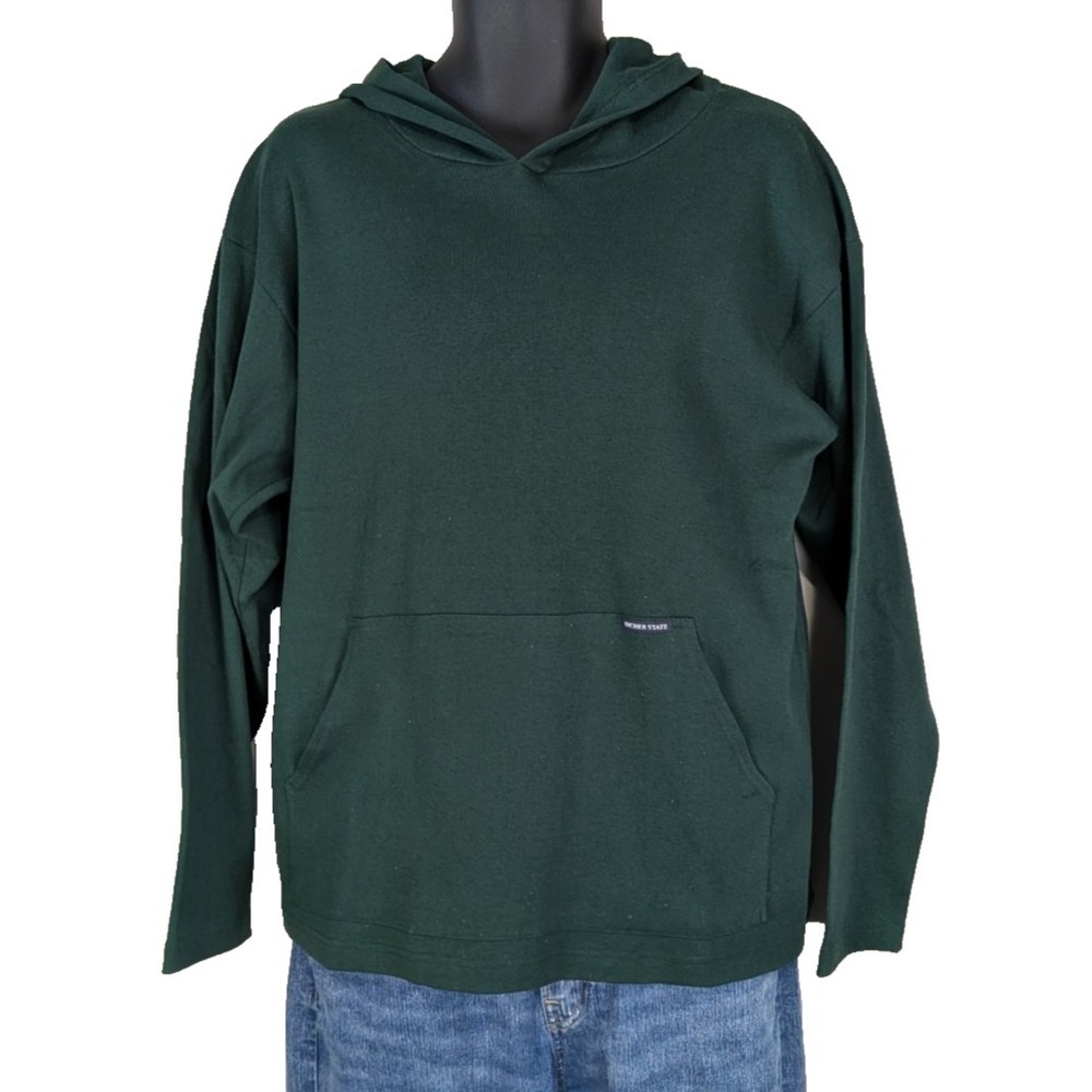 Vintage Higher State Forest Green Hooded Shirt Medium Made in Canada